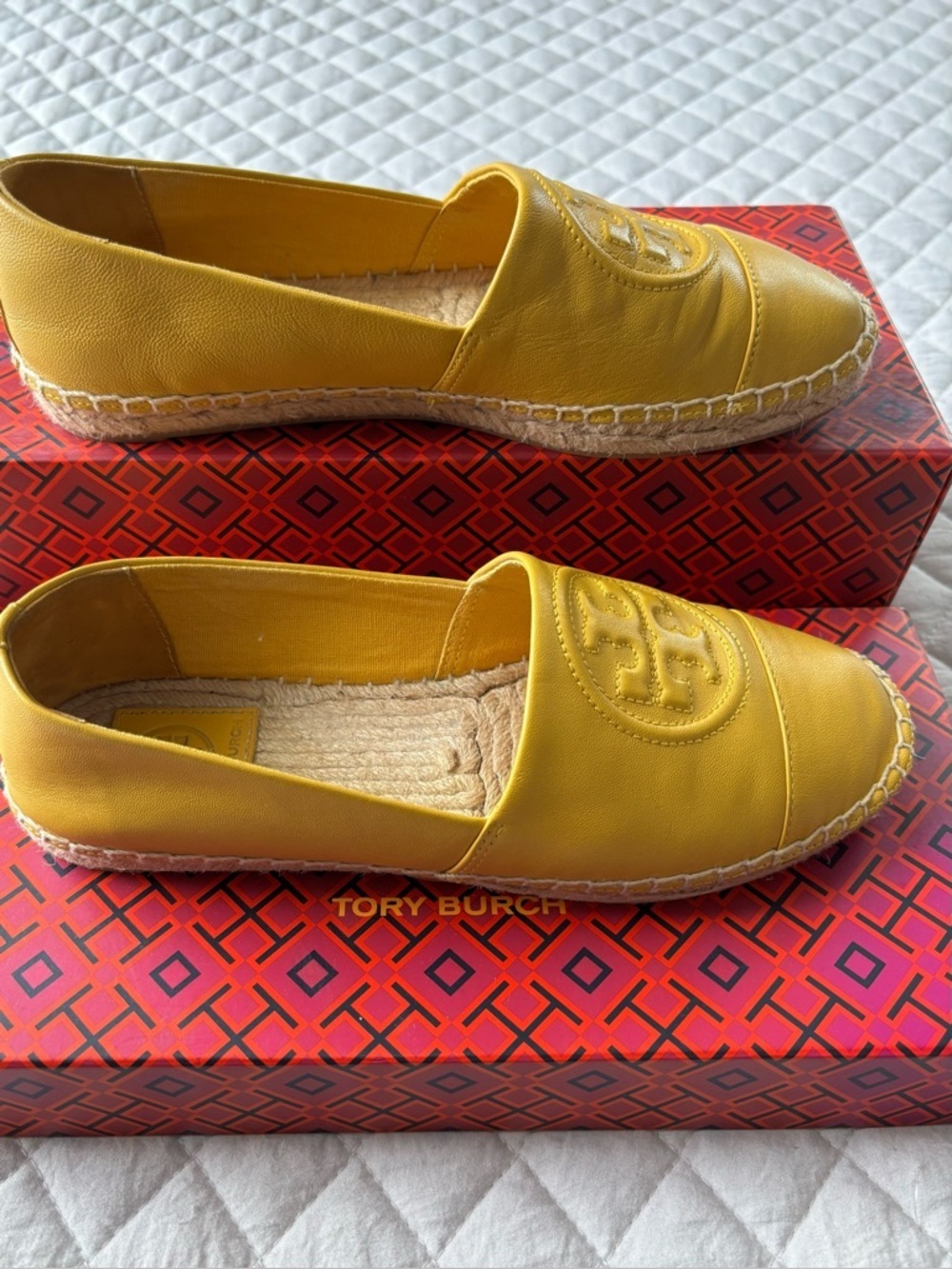 Tory Burch Yellow Nappa Leather Espadrilles - Picture 5 of 7